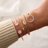 2 PCS/Set Boho Airplane Multilayer Bracelets Bangles for Women Map Charm Opening Cuff Gold Bangle Pulseras Mujer Jewelry 2018