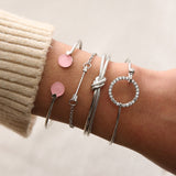 2 PCS/Set Boho Airplane Multilayer Bracelets Bangles for Women Map Charm Opening Cuff Gold Bangle Pulseras Mujer Jewelry 2018