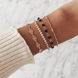 2 PCS/Set Boho Airplane Multilayer Bracelets Bangles for Women Map Charm Opening Cuff Gold Bangle Pulseras Mujer Jewelry 2018