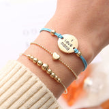 2 PCS/Set Boho Airplane Multilayer Bracelets Bangles for Women Map Charm Opening Cuff Gold Bangle Pulseras Mujer Jewelry 2018