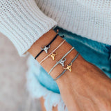 2 PCS/Set Boho Airplane Multilayer Bracelets Bangles for Women Map Charm Opening Cuff Gold Bangle Pulseras Mujer Jewelry 2018