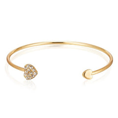 Rinhoo Simple Love Heart Charm Bracelets Fashion Jewelry For women gold color Adjustable wristband Bangle
