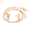 2 PCS/Set Boho Airplane Multilayer Bracelets Bangles for Women Map Charm Opening Cuff Gold Bangle Pulseras Mujer Jewelry 2018